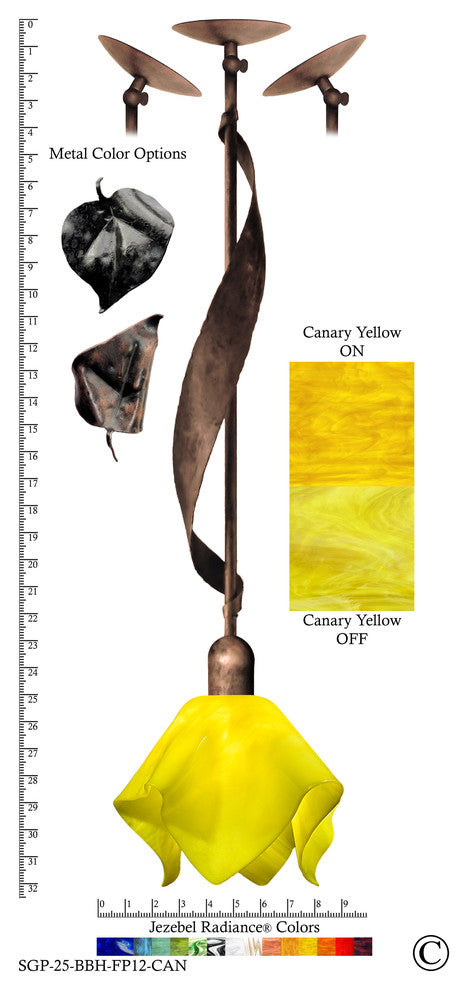 Sweetgrass Pendant Brown With Brown Highlights, Canary Yellow