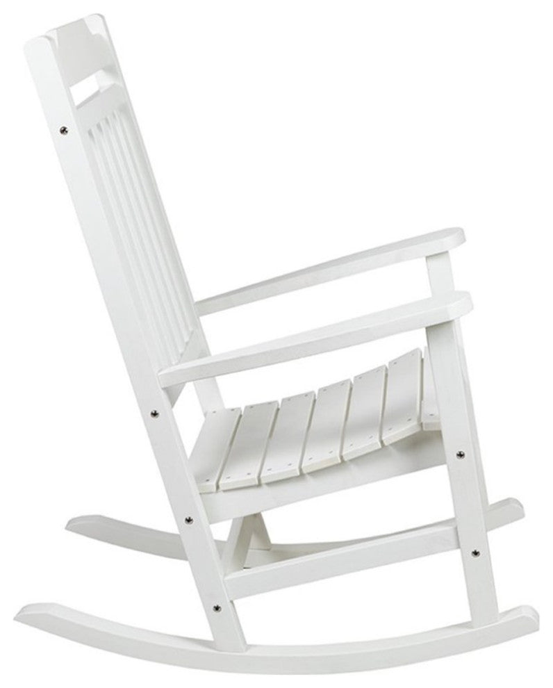 Flash Furniture Winston All-Weather Patio Rocking Chair in White (Set of 2)