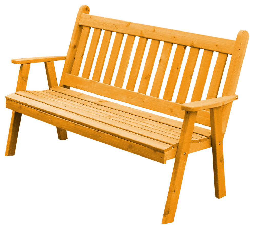 Cedar Traditional English Bench, Natural Stain, 6 Foot