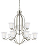 Emmons 9-Light Chandelier, Brushed Nickel
