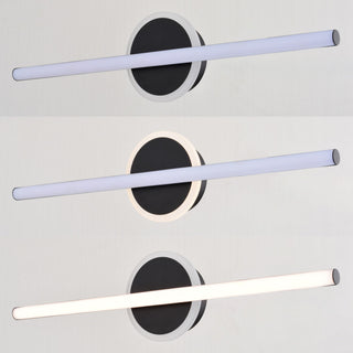 Whittier 23.75" LED Black Bathroom Vanity Wall Light With Night Light