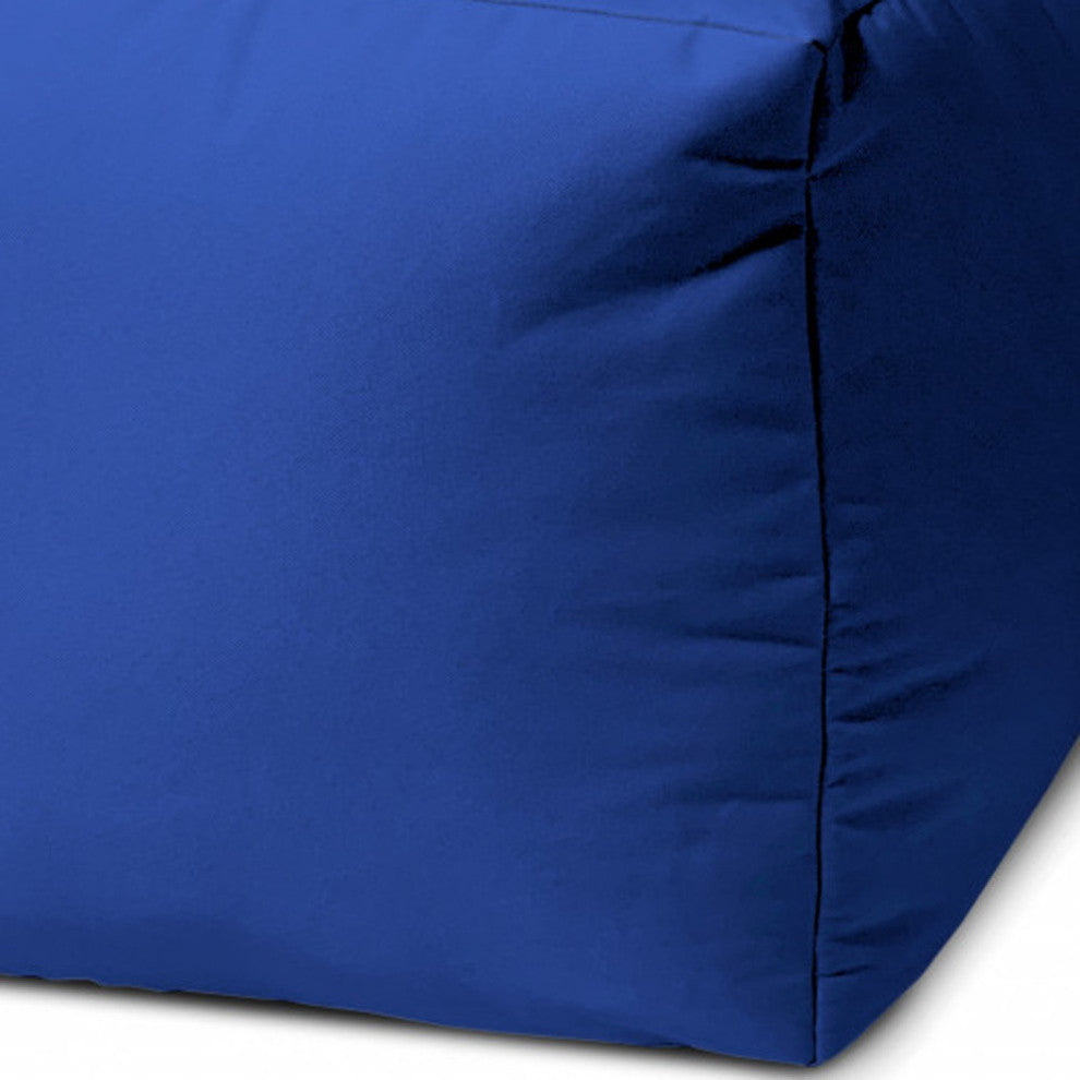 17  Cool Primary Blue Solid Color Indoor Outdoor Pouf Cover