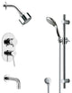 Contemporary Round Tub and Rain Shower Faucet With Slide Rail