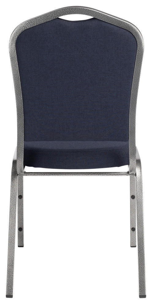 NPS 9300 Deluxe Fabric Stack Chair, Midnight Blue Seat/Silvervein Frame