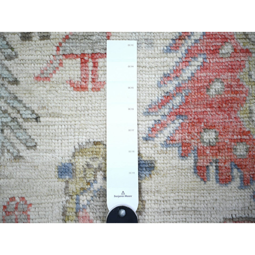 Ivory, Wool, Hand Knotted Anatolian Village Inspired Oriental Rug, 4'x6'
