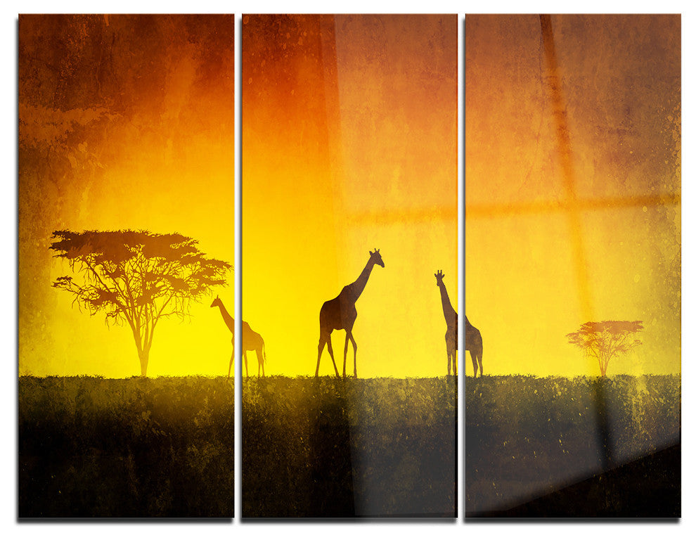 "African Sunset Aura" Metal Wall Art, 3 Panels, 36"x28"