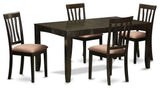 5-Piece Dining Room Set, Kitchen Table With Leaf and 4 Kitchen Chairs