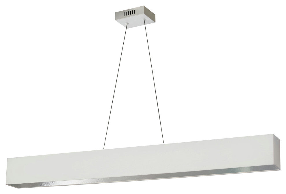 30W Horizontal Polished Chrome Pendant w/ White/Silver Shade, AUB-S5130HP-PC-691