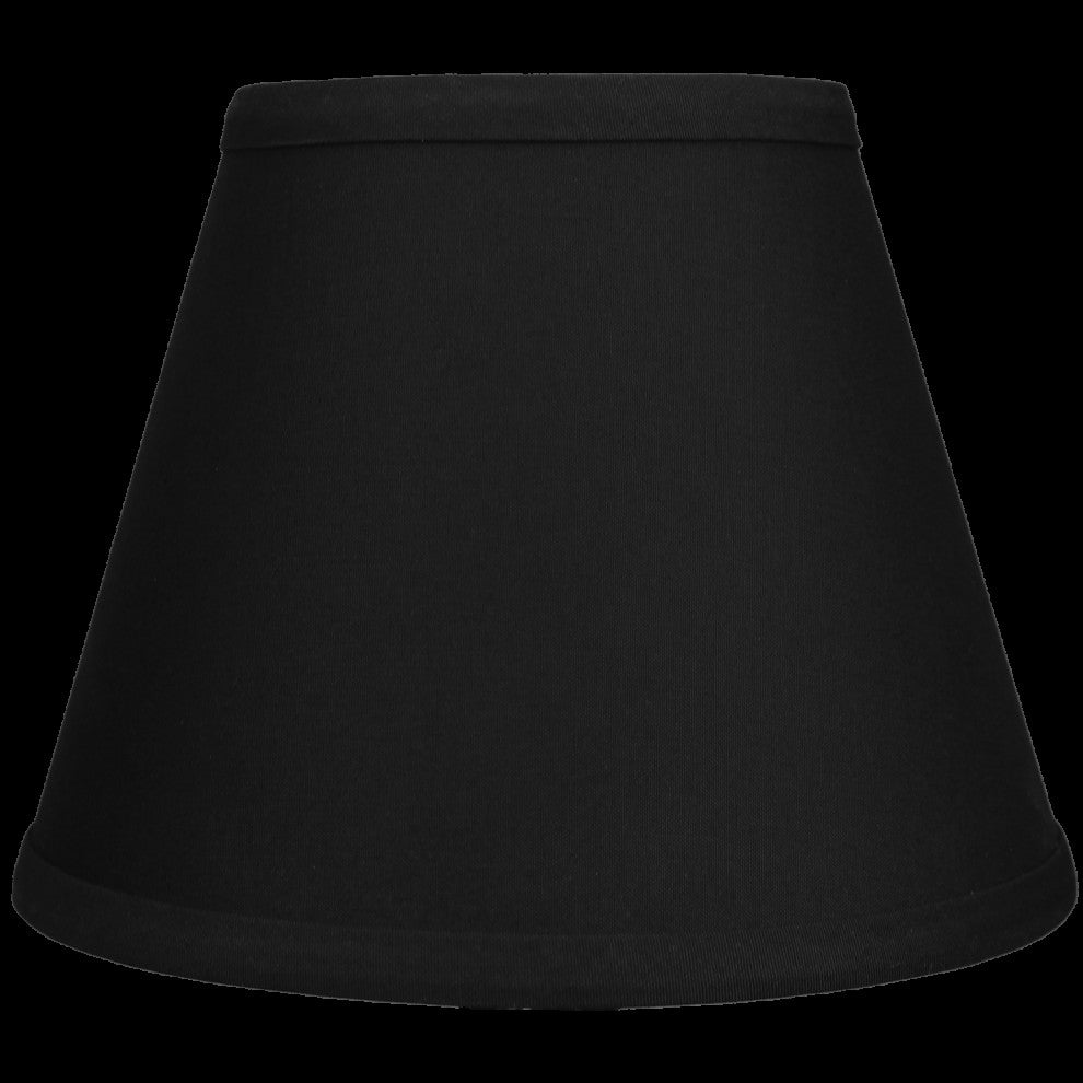 Fenchel Shades 5"x9"x7" Brass Spider Attachment Empire Lamp Shade, Linen Black