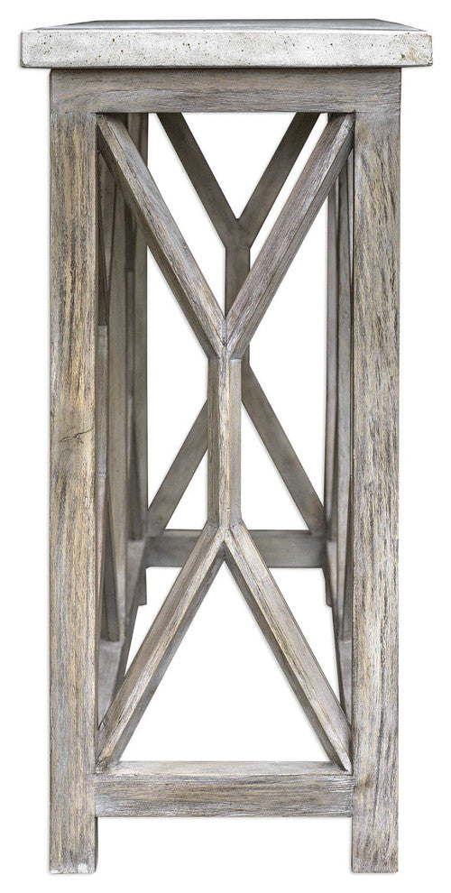 Catali Ivory Stone Console Table