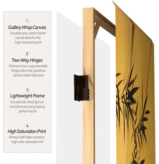 3' Tall Double Sided Bamboo Tree Canvas Room Divider