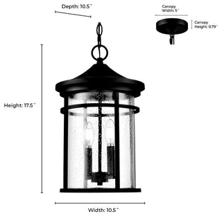 2 Light 10.5 in. Textured Black Outdoor
