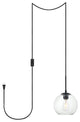 Living District Baxter 1-Light Plug-In Pendant Black