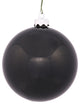 Vickerman N591517DSV 6" Black Shiny Ball Ornament, 4 per Bag