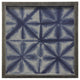 Shibori Indigo # 3 On Linen, Pewter Shadowbox, Large