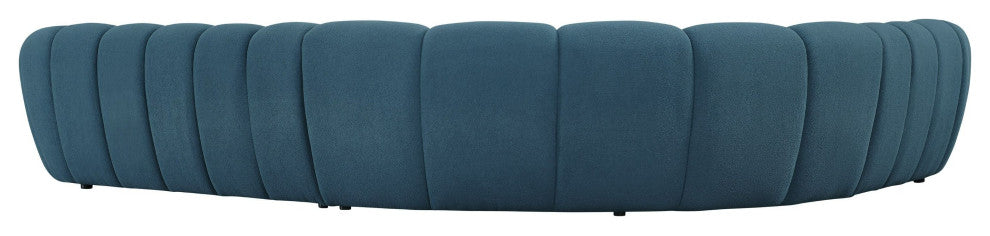 Divani Casa Yolonda Dark Teal Fabric Sectional Sofa