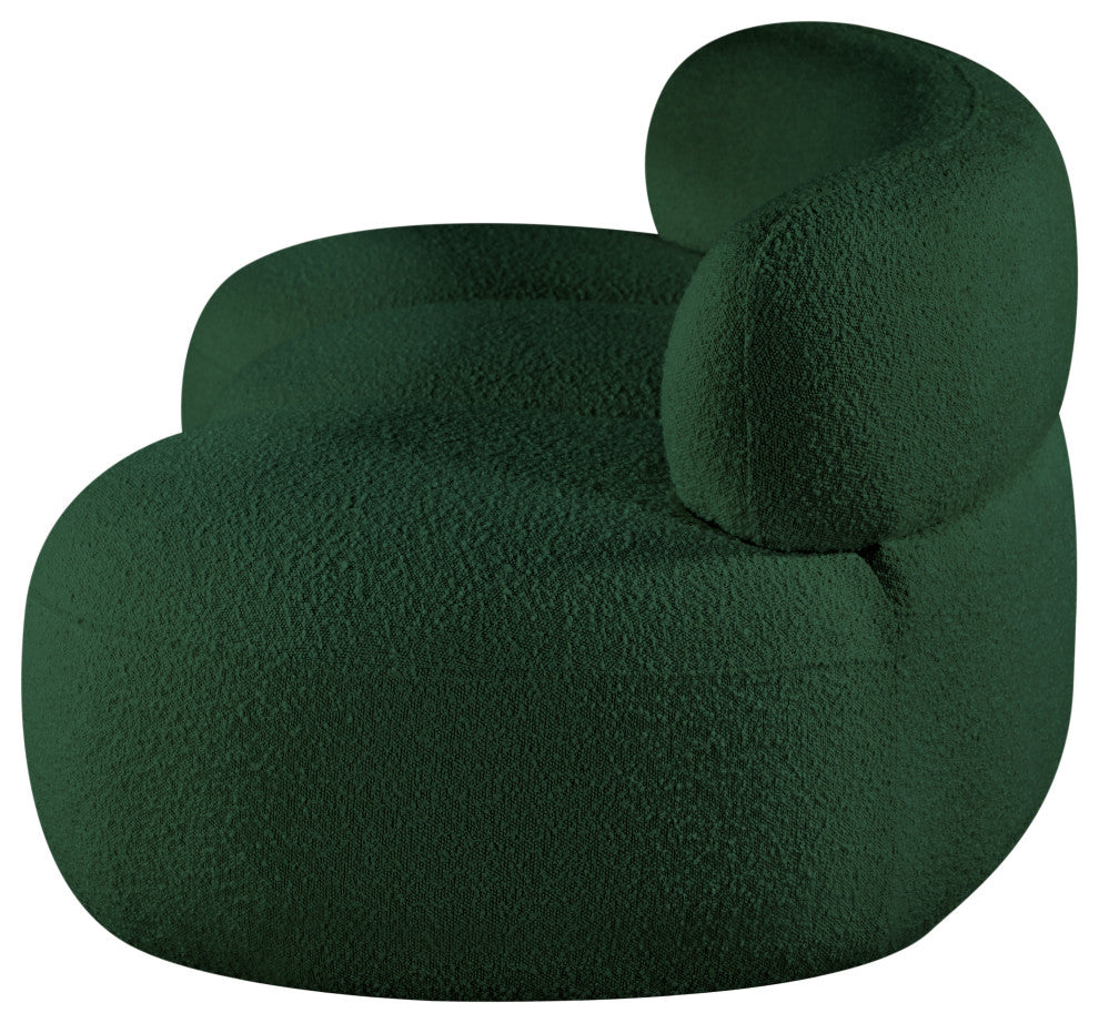 Venti Black Boucle Fabric Upholstered Set, Green, Sofa