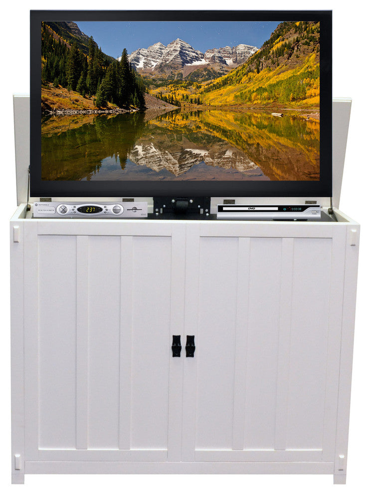 Elevate TV Lift Cabinet for 50" Flat Screen - White Mission