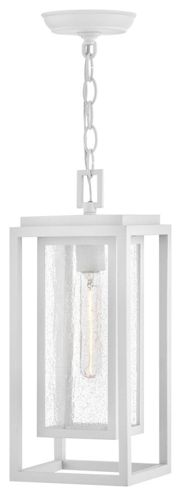 Republic LED Hanging Lantern, Textured White