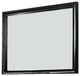 Mirror with Wooden Frame and Molded Detail, Black