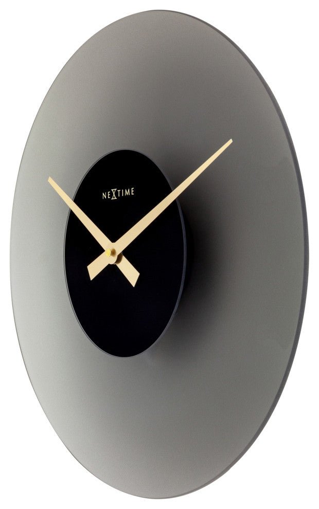 Float 16" Frosted Gray Glass Wall Clock