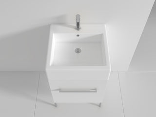 Fine Fixtures Modern Vanity Set, White, 20", Polished Chrome Hardware