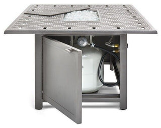 Merge 36" x 52" Fire Table With Clear Glass Fire Media, Coastal Mist