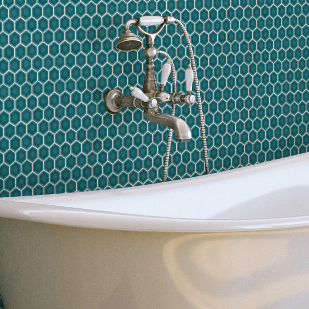 Tribeca 1" Hex Jade Porcelain Floor and Wall Tile