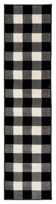 2' X 8' Monochromatic Gingham Pattern Indoor Runner Rug