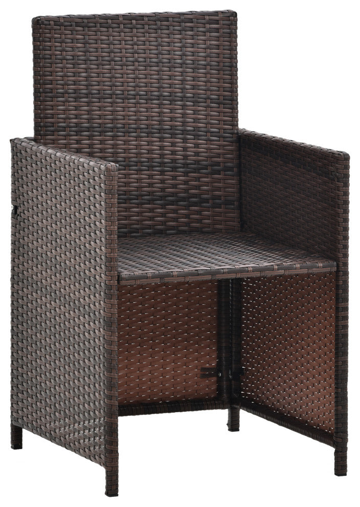 11 Pieces Outdoor Patio Wicker Furniture Dining Set Sectional With Ottomans