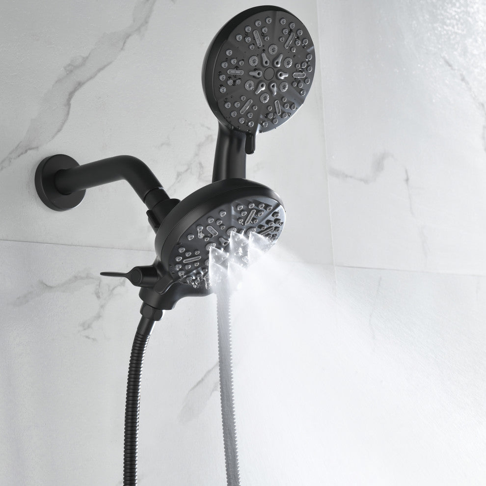 Multi Function Dual Shower Heads and Tub Faucet, Without Tub Spout