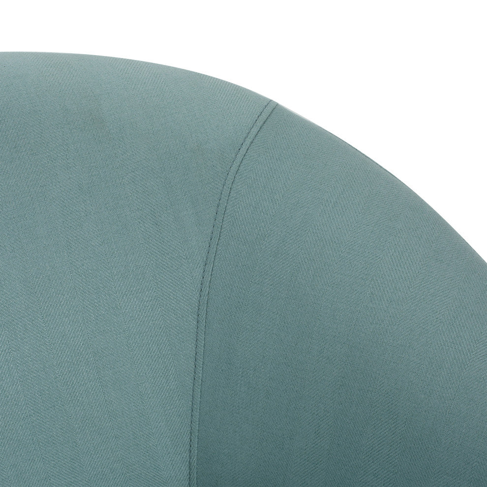 Edmond Contemporary Indoor Swivel Gliding Chair, Light Blue
