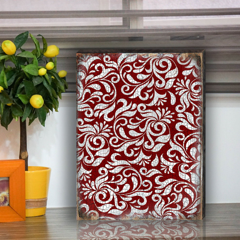 Decorative Pattern Wooden Block, 18"x12"