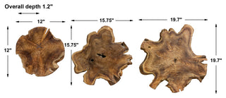 Uttermost Kalani 3-Piece Teak Wall Art Set, 12"x12"