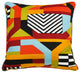La Broderie 20" Square Embroidered Accent Throw Pillow, Colorpop Multicolored