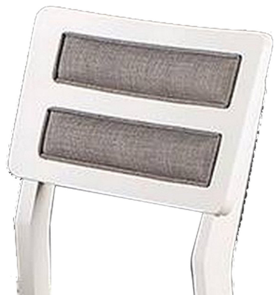 Benzara BM286290 21" 2 Tone Dining Chair, Ladder Back, Set of 2, White