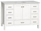Kitchen Bath Collection Horizon 48" Bathroom Vanity, White, Engineered Carrara