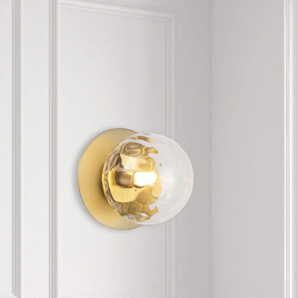 Clear Contemporary Wall With Aged Brass Metal