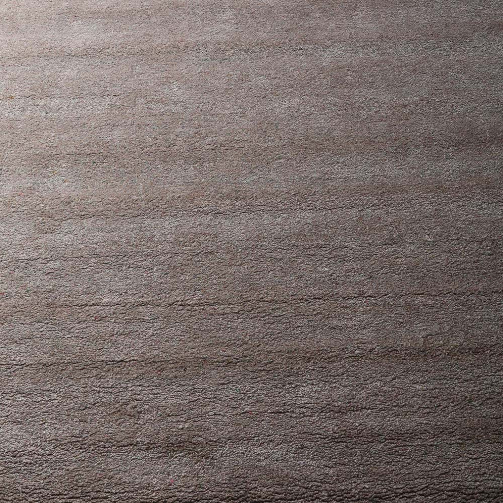 Hand Knotted Loom Silk Mix Area Rug Solid Beige
