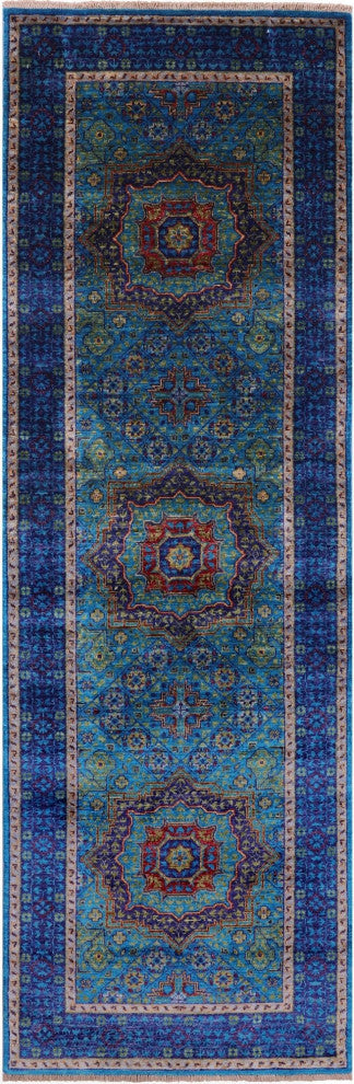 Runner Mamluk Handmade Wool Rug 2' 8" X 8' 1" - Q12280