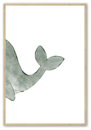 Raw Maple 12" x 16" Whale, Set of 2