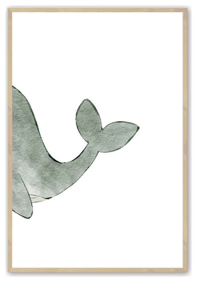 Raw Maple 12" x 16" Whale, Set of 2