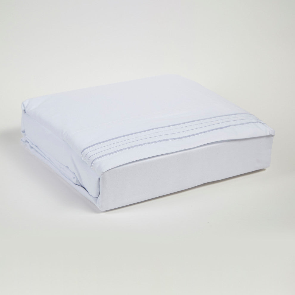 Linum Home Textiles 1800 TC Brushed Microfiber Sheet Set with 4 Line Embroidery
