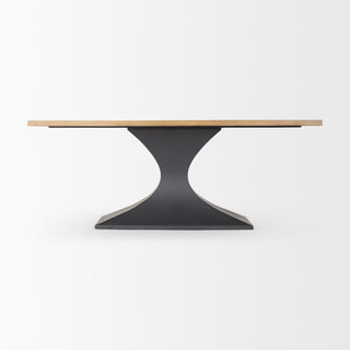 Maxton Light Brown Wood With Black Metal Dining Table