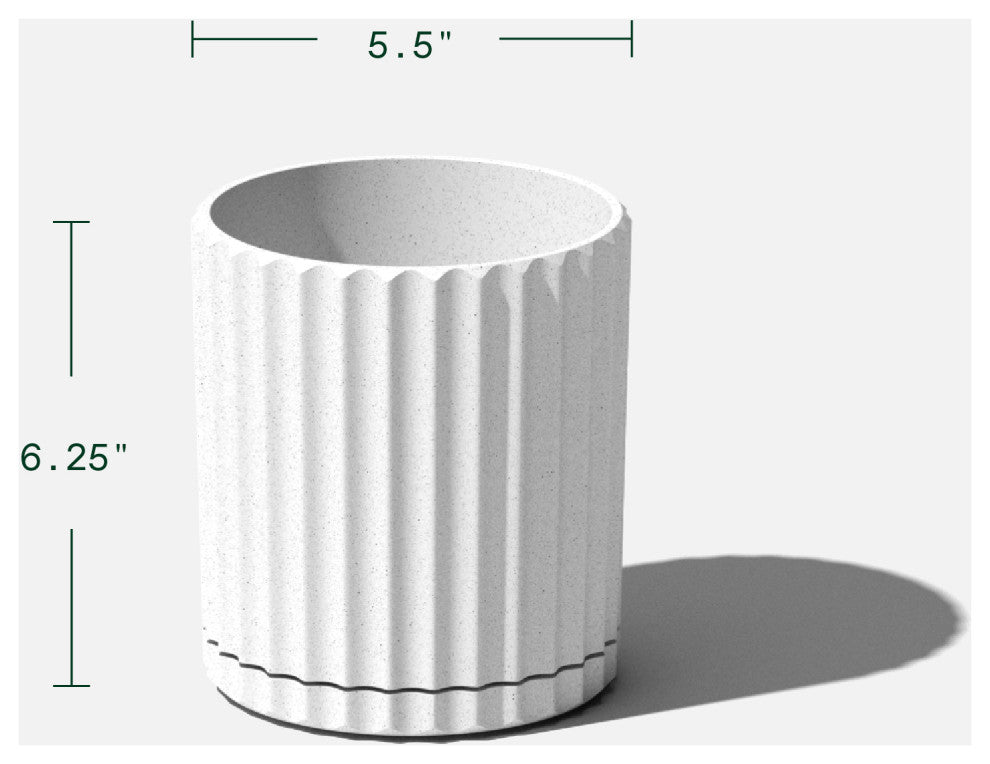 Veradek Demi Series Demi 6" Planter, White, 6 Inch, 1 Pack