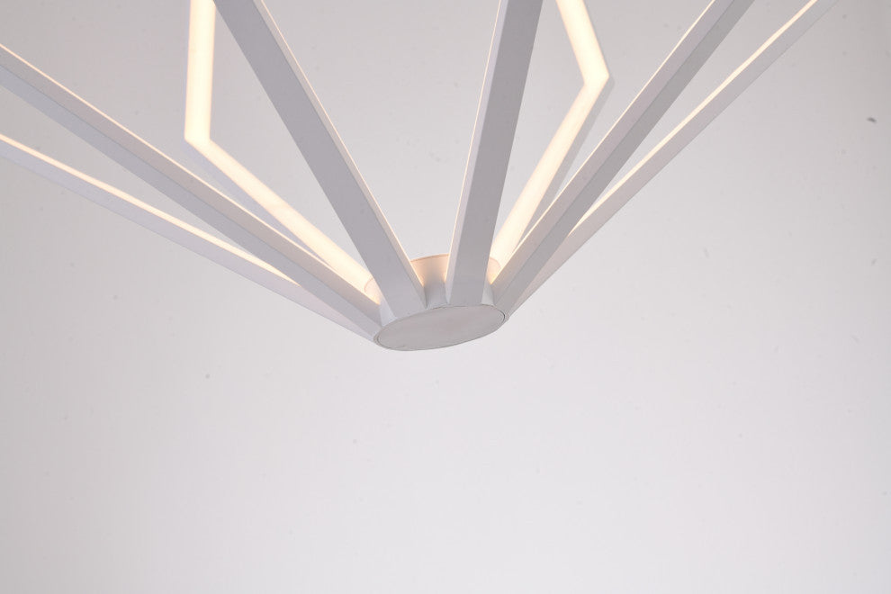 Bethel International WE03C32WH 8-Light LED Chandelier, White
