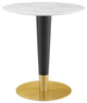 Zinque 28" Artificial Marble Dining Table, Gold White