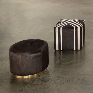 Thackery Hide On Roud Pouf, Small, Brown