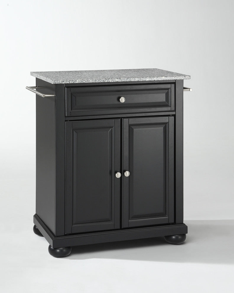 Alexandria Solid Granite Top Portable Kitchen Island
