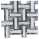 Carrara White Marble Twine Basketweave Mosaic Tile Bardiglio Gray, 1 sheet
